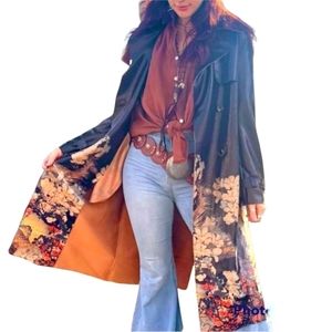 Paparazzi by Biz Snake Embossed Trench Coat, Japanese Print